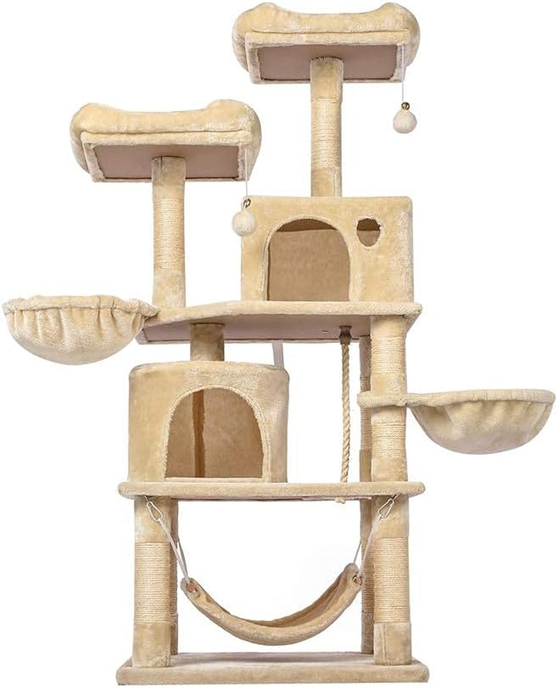 Cat Tree Tower, Cat Scratching Posts Tree Bed for Kittens, Cat Activity Tree with Plush Platform Bed (CT-E)